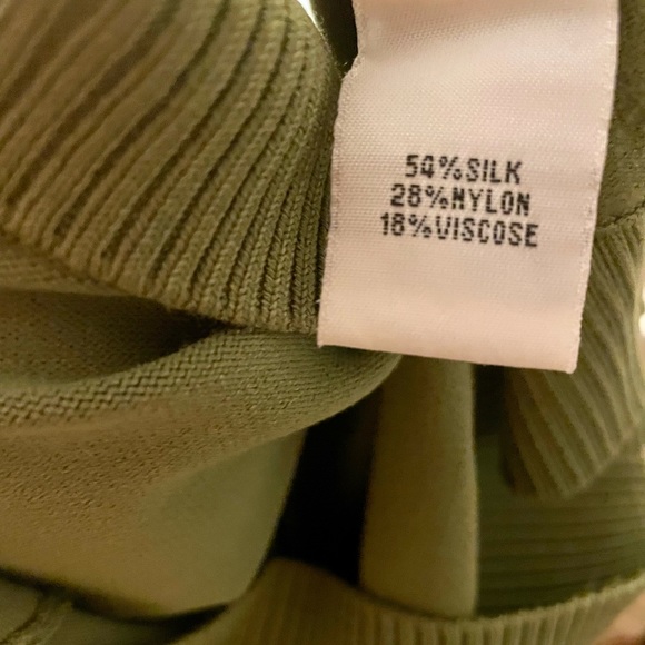 Kenneth Cole Moss Green Silk Blend Sweater - Picture 10 of 10